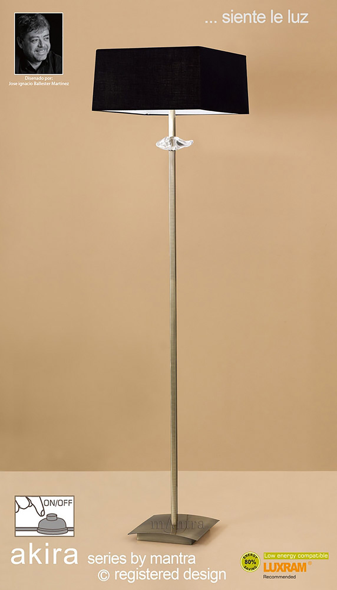 Akira Antique Brass-Black Floor Lamps Mantra Shaded Floor Lamps Akira Antique Brass-Black Floor Lamps Mantra Shaded Floor Lamps